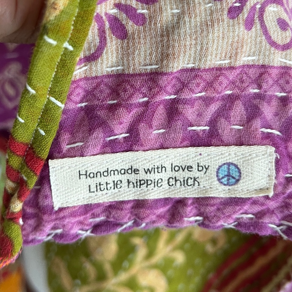 Little Hippie Chick Kantha Pink and Purple Top Poncho S/M - Picture 5 of 8